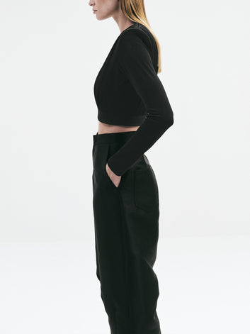 BOWIE BEADED CROP TOP (Black)