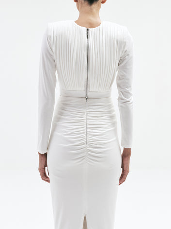 BOWIE BEADED CROP TOP (Off White)