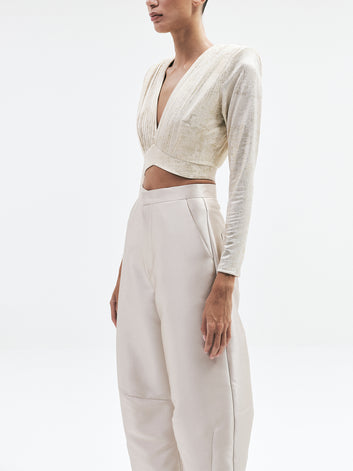 BOWIE CROP TOP (Metallic Gold)