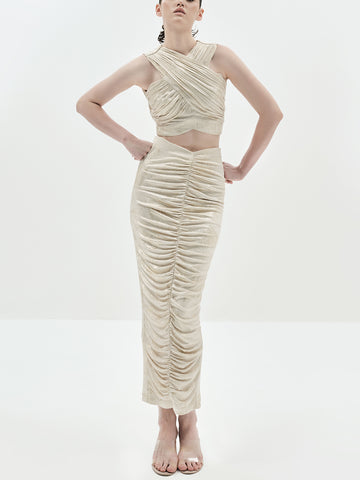 STELLA SLEEVESS CROP (CREAM GOLD)