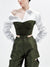 LANA CROP (White & Olive)