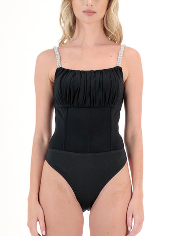 DALIA BEADED BODYSUIT (Black)