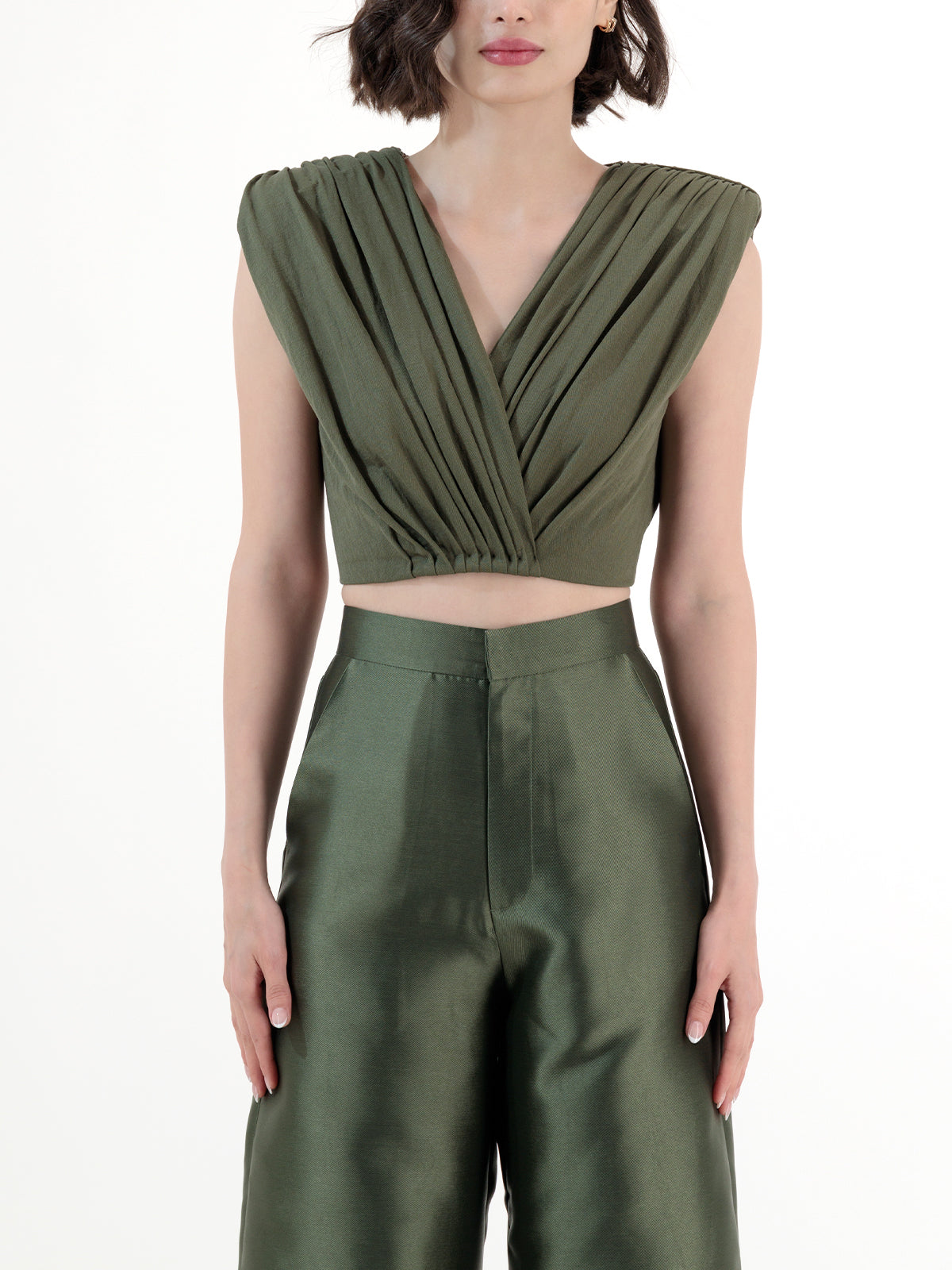 TIANA CROP PLAIN (Olive)